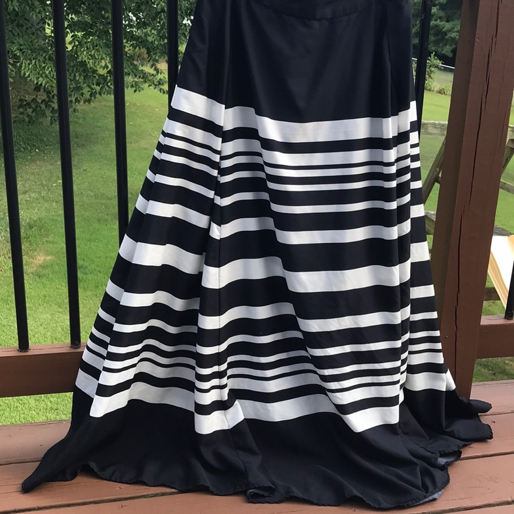 Navy and white maxi skirt